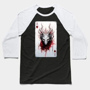 Ace Of Hearts Horror Card Baseball T-Shirt